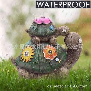 Lampe solaire en résine en forme de tortue, LED, décoration de jardin extérieure, résistante à l'eau, autoportante - Product Image 4
