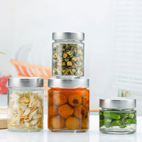 Vente chaude Pots De Confiture Rondes Bocal En Verre De Confiture Hermétique 75ml 100ml 150ml 180ml 200ml 250ml 380ml 400ml 500ml 750ml pour L'emballage Alimentaire