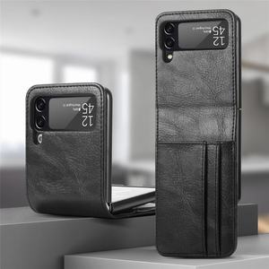 Étui portefeuille en cuir avec <span class=keywords><strong>pochette</strong></span> pour cartes pour Samsung Galaxy <span class=keywords><strong>Z</strong></span> <span class=keywords><strong>Flip</strong></span> 7 <span class=keywords><strong>Flip</strong></span> 6 5 <span class=keywords><strong>4</strong></span> – Coque de protection antichoc pour téléphone - Product Image 3