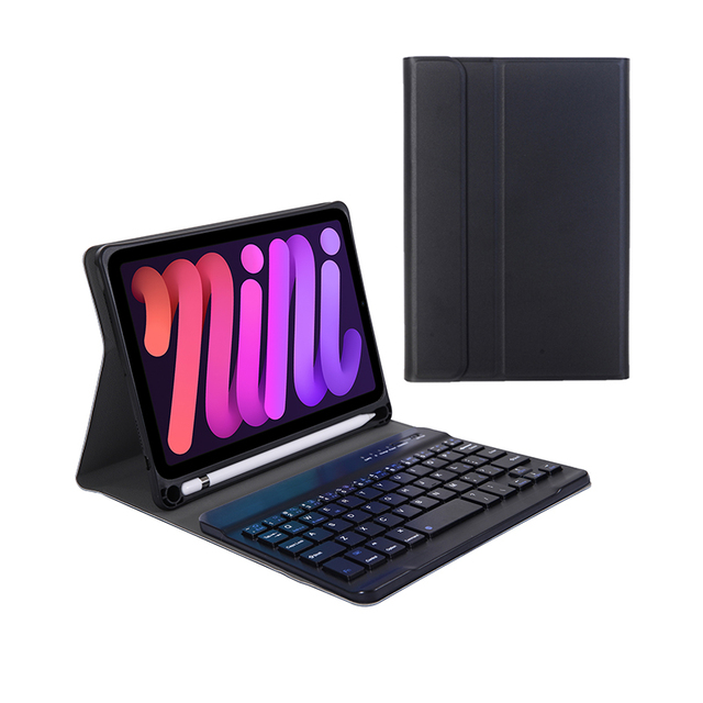 6th Generation Keyboard Tablet Case Soft Shell Wireless Magnetic Pu Leather Cover for Apple Ipad Mini 6 8.3 Inch 2021