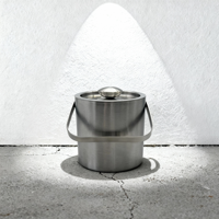 Set Ember Es Stainless Steel 304 Ramah Lingkungan dengan Gagang Bermotif Bunga, Tutup, Gelas Anggur Merah, Penjepit Es - Desain Minimalis Modern