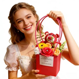 Regalo de San Valentín <span class=keywords><strong>AIDA</strong></span> para Novia, Regalo de Cumpleaños ROMÁNTICO y Creativo, Caja de Regalo de Alta Gama con Flor de Jabón de 33 cm de Altura, Sin Impresión - Product Image 1