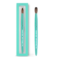 Nouvelle conception 2026 – Pinceau à ongles en acrylique personnalisé 100 % Kolinsky avec manche en métal bleu – Pinceau à ongles en acrylique Kolinsky pour ongles en acrylique