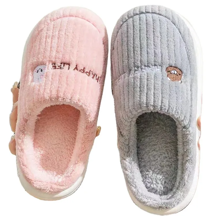 Men and women can wear outdoor  indoor home  anti-skid  thick sole  warm and plush  thick sole cotton slippers