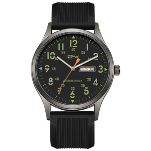 Orologio da Uomo Sportivo di Lusso, Moda Business, Movimento al Quarzo, Cassa in Acciaio Inox 316L, Cinturino in Pelle Italiana e Gomma, Lancette - Product Image 5