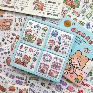 Benutzer definierte kawaii Aufkleber japanisches Papier material Aufkleber blatt niedlichen Cartoon Laptop stationäre Aufkleber dekorative Etiketten Etikette