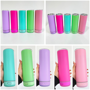 20oz Macaron Colored USB Charging Speaker Music Tumbler Smart Straight Water Bottle for Blank Sublimation - Product Image 3