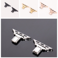 Ensemble de maillons de bracelet DIY assortis en argent, noir, or et or rose pour Apple Watch, avec connecteur à barre à ressort