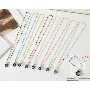 Cadena para Gafas de 70 cm con Cuentas, Bolas de Acero y Cuentas Pequeñas, Collar de Moda de Tres Vías - Product Image 1