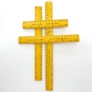 Regla de Medición Multiángulo de Madera Amarilla para Material Escolar, Disponible en 6, 8 y 12 Pulgadas para Niños - Product Image 4