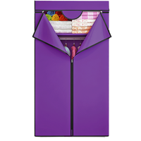Armoire Pliante Simple en Tissu Non-Tissé, 2 Étagères, Design Moderne, Porte à Charnières, Meuble de Rangement pour Chambre et Appartement, Vente en Gros à Prix Abordable