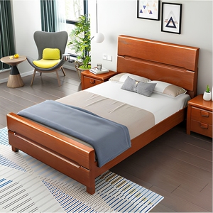 Set Camera da <span class=keywords><strong>Letto</strong></span> Moderno in Legno con Struttura <span class=keywords><strong>Letto</strong></span> in Legno Massello e <span class=keywords><strong>2</strong></span> Comodini, Robusto <span class=keywords><strong>Letto</strong></span> con Base a Doghe per Arredamento Casa - Product Image 4