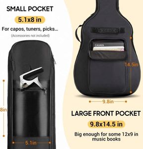 Bolsas de guitarra elegantes de fábrica BSCI, acolchadas, resistentes al agua, con correas ajustables dobles y correa para guitarra. - Product Image 3