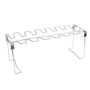 Soporte <span class=keywords><strong>de</strong></span> acero inoxidable cromado <span class=keywords><strong>de</strong></span> 14 ranuras para parrilla <span class=keywords><strong>de</strong></span> barbacoa exterior, para carne, alitas <span class=keywords><strong>de</strong></span> pollo, ahumador, horno, asador, bandeja <span class=keywords><strong>de</strong></span> goteo y muslos <span class=keywords><strong>de</strong></span> pollo - Product Image 3