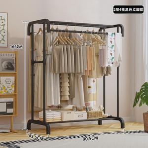 Appendiabiti a doppio livello in metallo, scaffale porta abiti da terra, organizer minimalista per camera da letto - Product Image 3