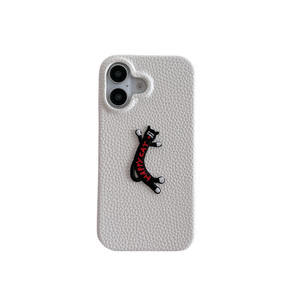 Custodia per telefono con ricamo a gatto carino per iPhone 17 16 15 14 13 12 11 Pro Max Plus, Cover protettiva in pelle sintetica - Product Image 1