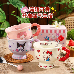 Sanrio Ceramic <b>Mug</b> Cartoon Design For Children <b>Reusable</b> Breakfast Cup Gift - Product Image 2