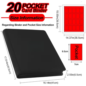 Classeur à fermeture éclair pour cartes à collectionner, capacité 1280 cartes, 20 pochettes, imprimé sérigraphié, 500 protège-cartes transparents, en cuir PU, album TCG et sport - Product Image 2