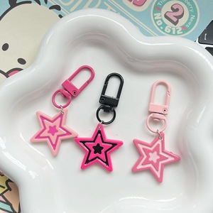 <span class=keywords><strong>Llavero</strong></span> Promocional con Pentagrama Rosa, Colgante de Estrella Rojo Rosa, Dulce, Genial y Picante para Chicas, <span class=keywords><strong>Llavero</strong></span> para Mochila de Novia - Product Image 1