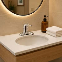 Robinet mitigeur de lavabo pour appartement public, à eau chaude et froide, en ABS, à poignée unique, à deux trous, à montage sur plan