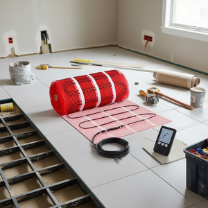 Tapis chauffant électrique radiant pour plancher Db Wholesale, 100 pieds carrés, avec thermostat numérique, 220V - Product Image 2