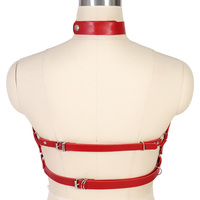 Harnais de poitrine en cuir sexy pour femme, style punk gothique, avec sangles de bondage, type soutien-gorge cage, lingerie pour la danse en boîte de nuit