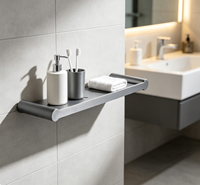 Étagère murale moderne pour salle de bain en acier inoxydable 304, finition bronze brossé, anti-rouille, support de rangement pour douche, idéal pour hôtels et appartements