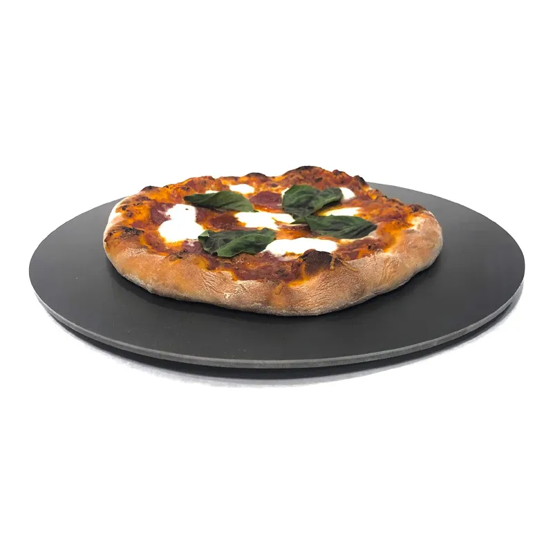 Hochleistungs-Pizza-Kohlenstoffstahl-Bakin Leitfähiges Kochen Runde Pizza-Stahlplatte für das Backen von Ofens tahl
