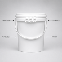 Seau en plastique rond BOQUN 1L de qualité alimentaire en PP avec couvercles, recyclable, écologique, finition mate pour beurre de cacahuète, lait, eau