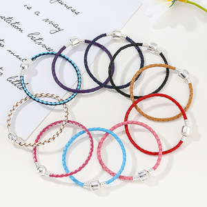 SEPT Barato DIY Pulsera de una sola cuerda de cuero para mujer Chica Cuerda trenzada hecha a mano Wrap Pulseras tejidas Joyería - Product Image 3