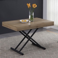 Table de salle à manger en bois MDF de style moderne, réglable en hauteur, trois tailles, table à café/à manger transformable extensible, convertible pour la maison