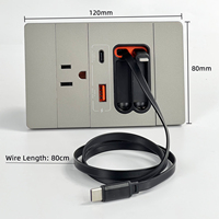 Prise murale intelligente de haute qualité avec câble de charge télescopique et sortie USB