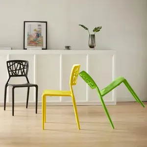 เก้าอี้พลาสติกดีไซน์สไตล์นอร์ดิกสำหรับใช้ภายในและภายนอกอาคาร - Product Image 1