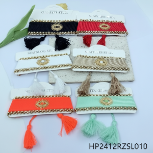 Bracciale in pelle da donna con chiusura magnetica facile da indossare perline in acciaio inossidabile di forma piatta da 6mm per feste o per uso Casual - Product Image 1