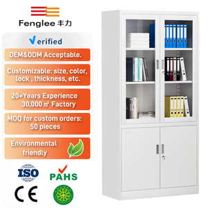 ארון תיוק מפלדה עם מדפים מתכווננים, ארון אחסון מתכת חוסך מקום לתיקים, ריהוט משרדי/בית ספרי הניתן להתאמה אישית - Product Image 3