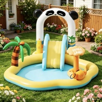 Piscine gonflable extérieure en PVC à thème panda, très populaire, pour enfants, usage domestique, piscine de jeu, piscine combinée extérieure avec toboggan et pulvérisation pour cour