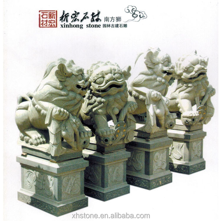 中国伝統石工芸吉祥獣彫刻天然緑御影石獅子彫刻福獅像販売中| Alibaba.com