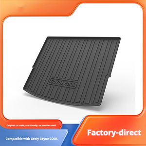 Tapis de coffre arrière en TPE imitation fibre de carbone pour Geely Boyue Cool L X <span class=keywords><strong>PRO</strong></span>, imperméable, avec protection du dossier - Product Image 5