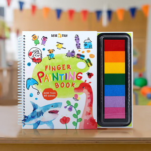 Juego de sellos de Palma de jardín de infantes DIY, álbum de grafiti <span class=keywords><strong>para</strong></span> niños, almohadilla de tinta colorida, pintura de dedos, StampToy <span class=keywords><strong>para</strong></span> capacidad de reconocimiento de color - Product Image 1