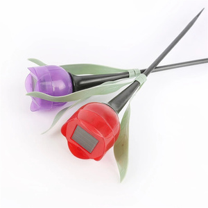 <span class=keywords><strong>Luz</strong></span> LED <span class=keywords><strong>Artificial</strong></span> de tulipán rosa para exteriores, iluminación decorativa con energía Solar, para Festival, jardín, oferta - Product Image 6