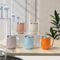 Mug isotherme personnalisé en acier inoxydable à double paroi de 12 oz avec poignée et couvercle, tasse en forme d'œuf pour café, vin, voyage