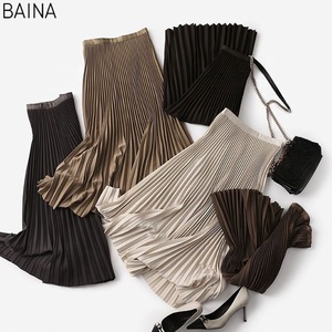 <span class=keywords><strong>Jupe</strong></span> Midi d'Été Plissée en Satin Taille Haute Élastique A-Line pour Femmes Grandes Tailles - Product Image 3