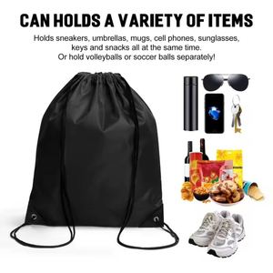 Sacs à dos à cordon personnalisés en polyester thermosoudé pour la promotion, sacs de sport à cordon avec logo, vente en gros - Product Image 3