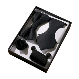 Men's Tie And Bow Tie 6-Piece <b>Gift</b> <b>Set</b> For Weddings Parties Business Formal Attire Monochrome Geometric Design M3011 - Product Image 4