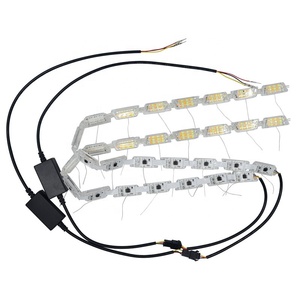2x <span class=keywords><strong>Universel</strong></span> Flexible Imperméable 16 <span class=keywords><strong>LED</strong></span> Bandes Blanc jaune DRL Lumière - Product Image 2