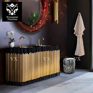 <span class=keywords><strong>Mueble</strong></span> <span class=keywords><strong>de</strong></span> baño <span class=keywords><strong>de</strong></span> <span class=keywords><strong>lavabo</strong></span> doble <span class=keywords><strong>de</strong></span> lujo <span class=keywords><strong>de</strong></span> gama alta con mostrador <span class=keywords><strong>de</strong></span> acero inoxidable y mármol <span class=keywords><strong>Lavabo</strong></span> <span class=keywords><strong>de</strong></span> alta estética <span class=keywords><strong>de</strong></span> diseño moderno - Product Image 3