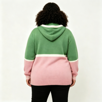 Pull-over tricoté brodé style serviette pour femme avec capuche et bonnet, en tissu jacquard, ODM OEM