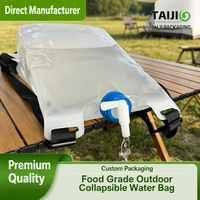 Sac à eau pliable en PE léger de 8 L avec sangles pour pique-nique, camping, usage domestique et situations d'urgence