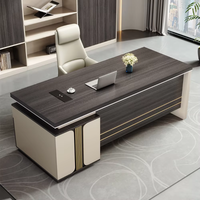 Bureau de direction moderne en bois de luxe avec design modulaire, grand bureau spacieux, tiroirs de rangement haut de gamme