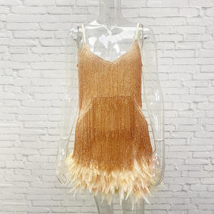 Vestido de fiesta de noche para mujer 2023 elegante ceñido al cuerpo Sexy Club camisola borla baile Mini Vestido ropa femenina Vestido <span class=keywords><strong>Dre</strong></span> 2598 - Product Image 6